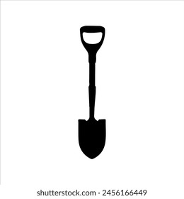 Small shovel silhouette isolated on white background. Shovel icon vector illustration.