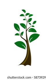 Small single vector green tree