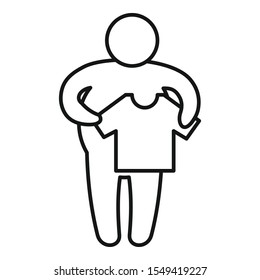 Small size clothes icon. Outline small size clothes vector icon for web design isolated on white background