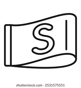 Small size clothes label icon, outline style for web design and mobile app development