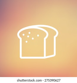 Small size loaf of bread icon thin line for web and mobile, modern minimalistic flat design. Vector white icon on gradient mesh background.