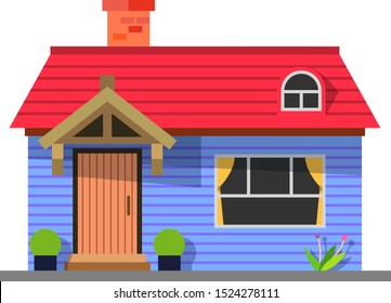Small Size Villa or house in flat design