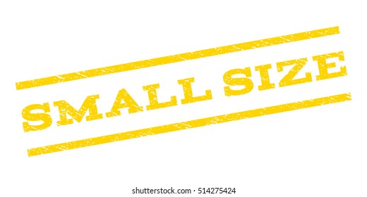 Small Size watermark stamp. Text caption between parallel lines with grunge design style. Rubber seal stamp with unclean texture. Vector yellow color ink imprint on a white background.