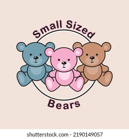 small sized bears slogan on bear illustration art