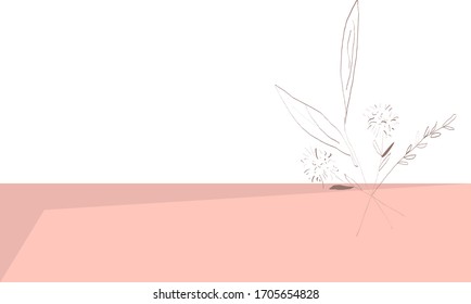 a small sketch of the plant.horizontal border.vector.isolated on white.