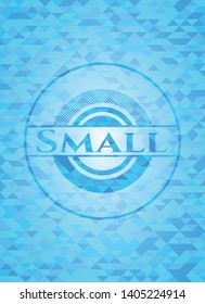 Small sky blue emblem. Mosaic background