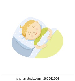 Small sleeping baby. Vector Illustration