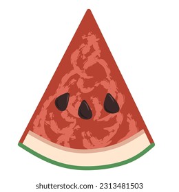 A small slice of red watermelon From the front