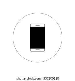 Small Smart phone in a circle vector icon 