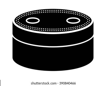 Small smart speaker with voice recognition flat vector icon for apps and websites