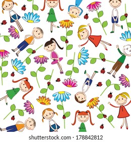 Small and smile cute children on white background