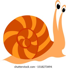 Pequeño caracol, ilustración, vector sobre fondo blanco.