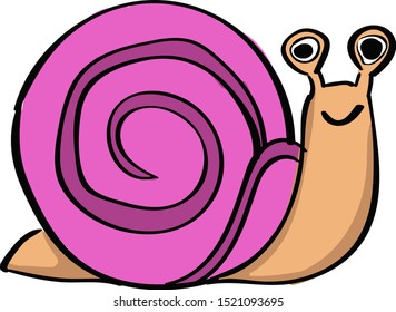 Small snail, illustration, vector on white background.