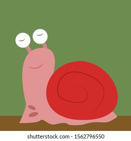 Pequeño caracol, ilustración, vector sobre fondo blanco.