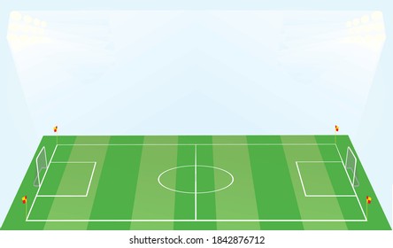 Small soccer field.  vector illustration