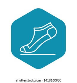Small sock icon. Outline small sock vector icon for web design isolated on white background