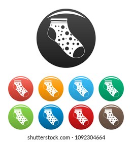 Small sock icon. Simple illustration of small sock vector icons set color isolated on white