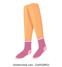 Small socks icon cartoon vector. Winter stocking. Cute foot