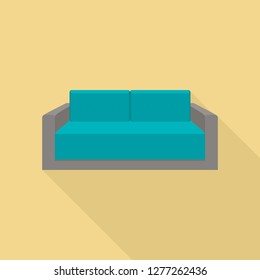 Small sofa icon. Flat illustration of small sofa vector icon for web design