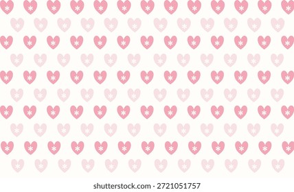 Pequeños corazones de color rosa suave sobre fondo blanco sin patrón para el día de San Valentín