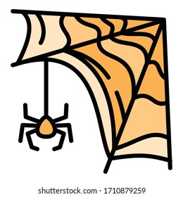 Icono de araña pequeña. Contorno icono vectorial de araña pequeña para diseño web aislado en fondo blanco