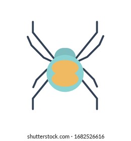 icono de araña pequeña sobre fondo blanco, estilo plano, ilustración vectorial