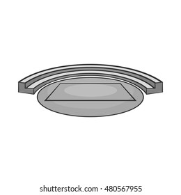 Small sports stadium icon in black monochrome style isolated on white background. Championship symbol vector illustration