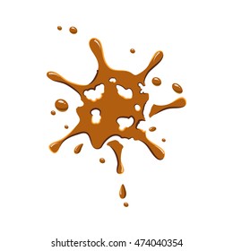 Small spot of caramel icon isolated on white background. Sweetness symbol