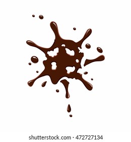 Small spot of chocolate icon isolated on white background. Sweets symbol