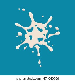 Small spot of milk icon isolated on blue background. Liquid symbol