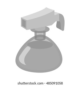 Small spray bottle icon in black monochrome style isolated on white background. Tool for disinfection symbol vector illustration