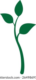 Rebento pequeno com ícone de folhas verdes simbolizando o desenvolvimento sustentável ou a agricultura ecológica com fundo transparente