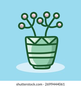 Pequeña planta de brotes en el Vector de la olla por eare studio