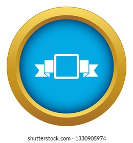 Small square banner icon blue vector isolated on white background for any design