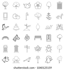 Small square icons set. Outline set of 36 small square vector icons for web isolated on white background