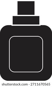 Pequeño icono cuadrado del aerosol de la botella de perfume para el empaquetado de la fragancia aislado en fondo transparente.