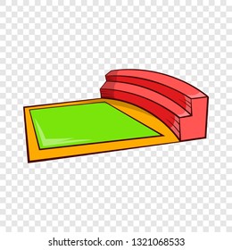 Small square stadium icon in cartoon style isolated on background for any web design 