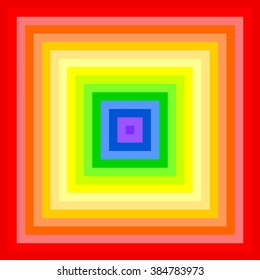 Small squares placed together in rainbow colors forming a large square