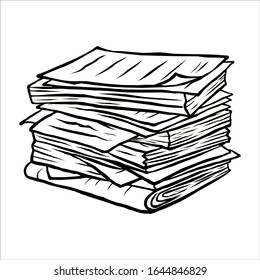 Stack Books Isolated On Black Hand Stock Vector (Royalty Free) 614843228