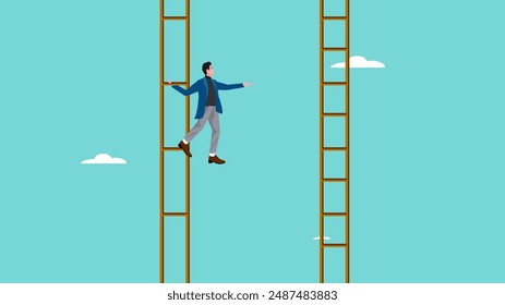 small step to success, small steps accompanied by consistency, smart businessman chooses to move to stairs with closely spaced steps to make it easier to take steps consistently