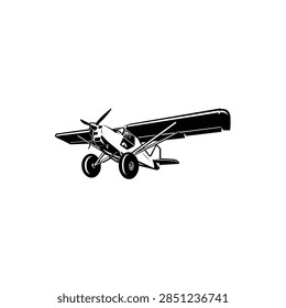 Small STOL plane aircraft vector illustration icon design