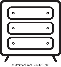 small storage cupboard flat icon, line art, and bundle