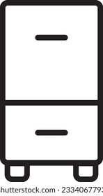 small storage cupboard flat icon, line art, and bundle