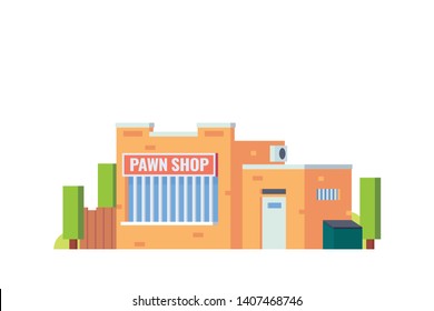 Small stores and shops building Flat design concept illustration. - Vector