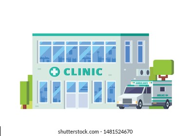 Small Stores And Shops Building. Flat Design Concept Illustration.