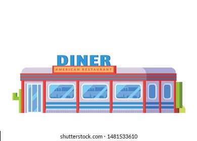 Small stores and shops building. Flat design concept illustration.