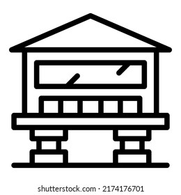 Small straw icon outline vector. House cabin. Beach swamp