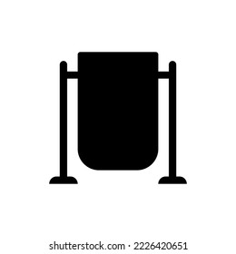 Small street urn icon. Black silhouette. Front side view. Vector simple flat graphic illustration. Isolated object on a white background. Isolate.