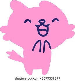 small stressed out cat in bright neon color