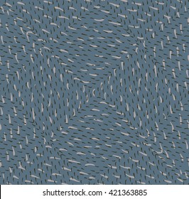 Small strokes forming square.Hand drawn with ink seamless background. Fabric design. Textile collection.Seamless pattern with rough inked strokes.